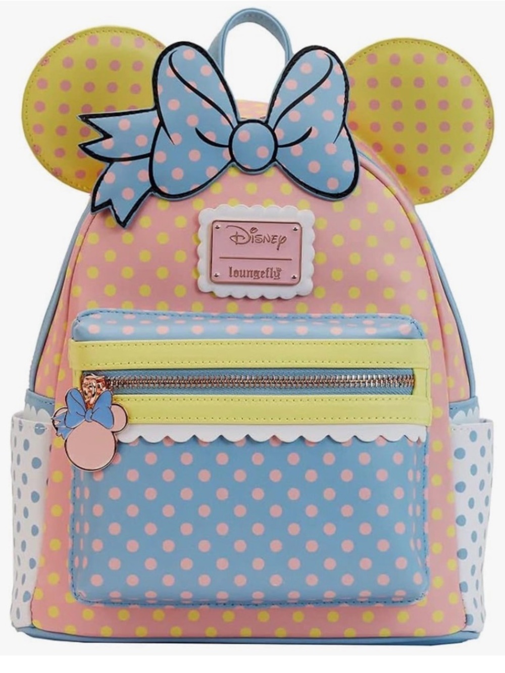 Loungefly Disney Minnie Polka Dot Pink Blue Yellow Mini Backpack